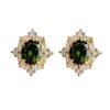 Vintage French Geometric Pigeon Egg Zircon Stud Earrings – Silver Needle, Light Luxury Style for Women