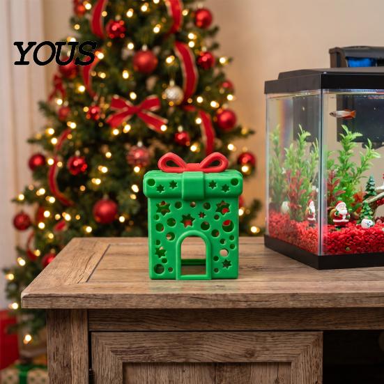 Shrimp Egg Laying Cave Xmas Aquarium Hideout, Shelter, Christmas Stocking Betta Fish Tank Hideaway Hide, Halloween Bat Hideout for Tanks Decoration