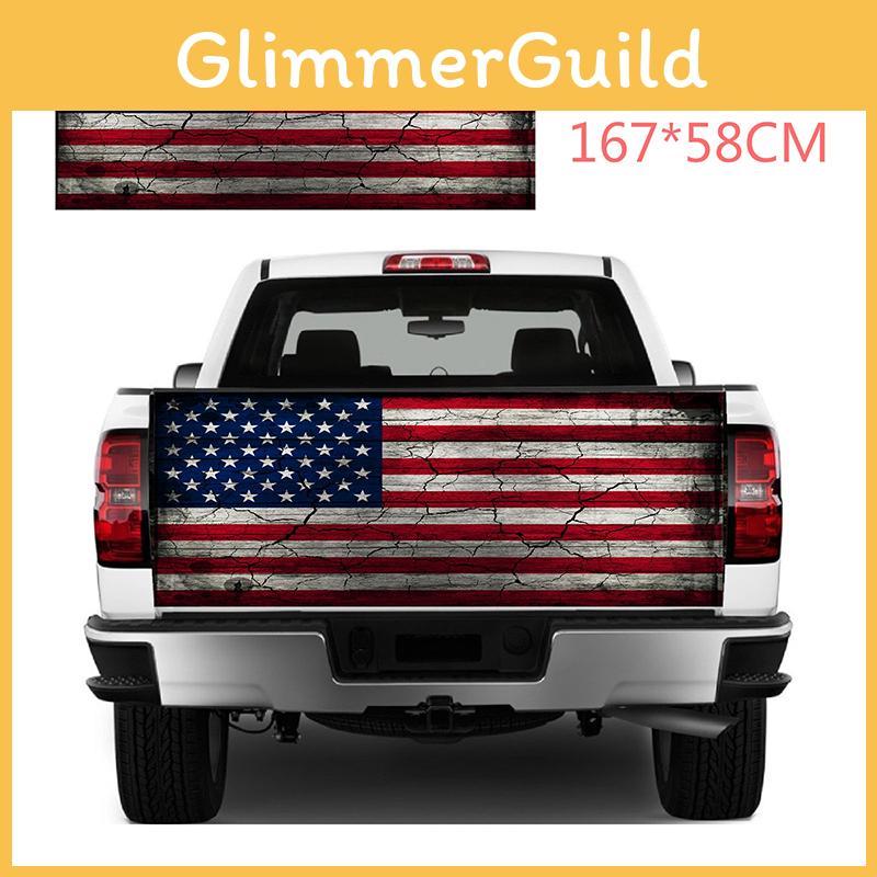 Kühner Rot Weiß Amerikanische Flagge Druck Heckgrafik Aufkleber für LKWs und SUVs