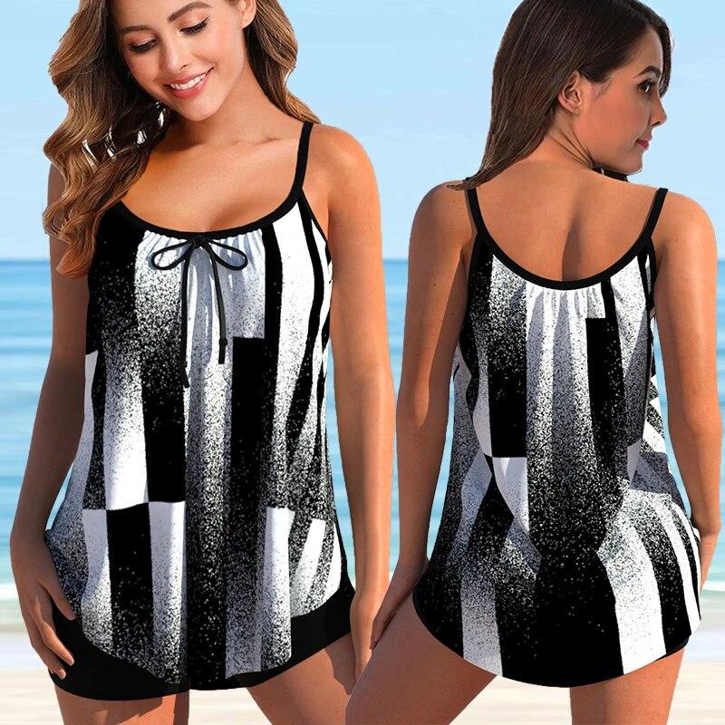 

2024 женские спортивные купальники танкини, комплект из 2 предметов, купальник большого размера, бикини из 2 предметов с принтом, большой бюст, купальные костюмы с мягкой подкладкой в ​​виде фруктов 5XL