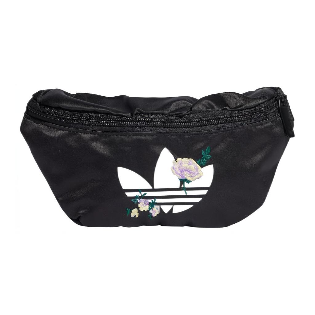 New Adidas Originals Recycled Material Satin Panel Crossbody One Shoulder Fanny Pack Regular Women's Black II3405