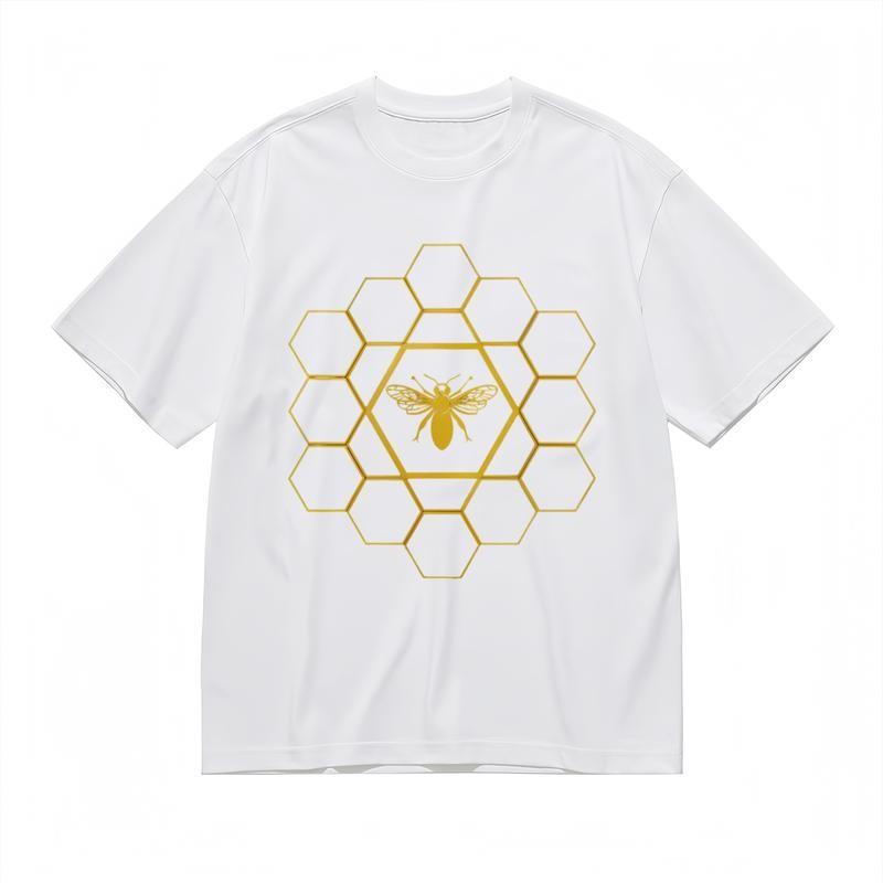 

Women s Comfortable Breathable Classic T-Shirt Bee And Honeycomb Graphic Tee M