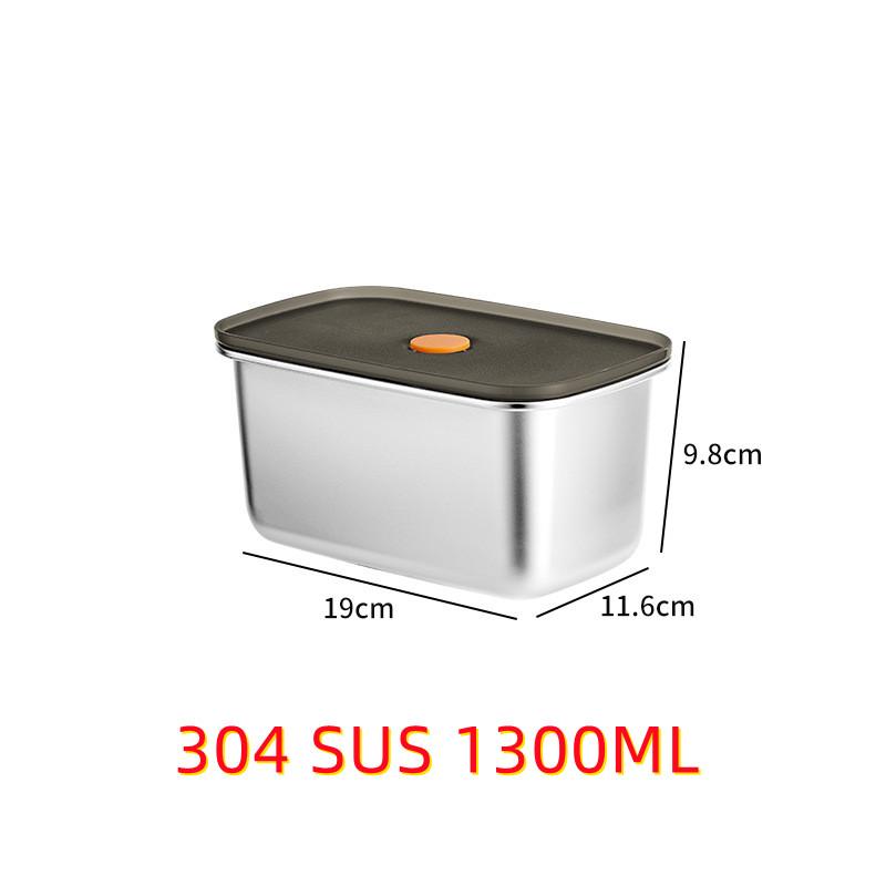Portable Food Fruit Bento Box 304 Stainless Steel Lunch Box With Lid Snacks Containers Box Leak-Proof Storage Fresh-keeping Box