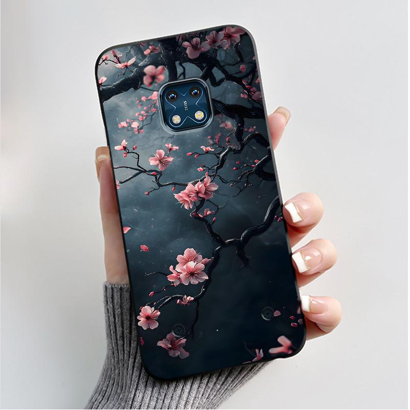

For Nokia XR20 Case TA-1368 TA-1362 Fashion Butterfly Flower Black Soft Silicone Cover For Nokia xr20 xr 20 NokiaXR20 Phone Case Nokia XR20
