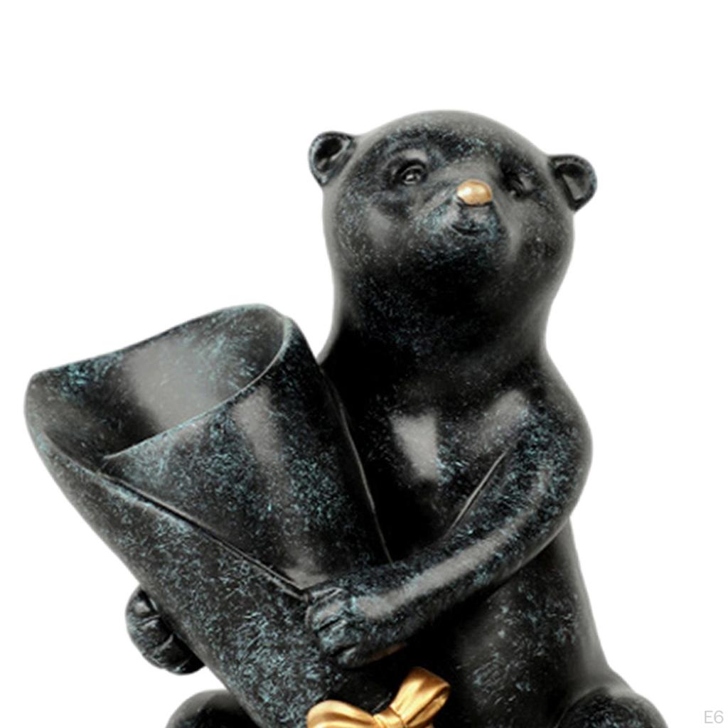 Bear Vase Hand Painted Ornament Art Centerpiece for Home Decor Desktop Wedding