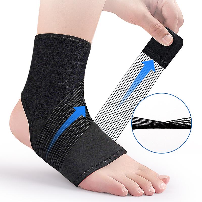 Thin Breathable Adjustable Ankle Support Brace Compression Wrap Stabilizing Bandage Football Running Sports