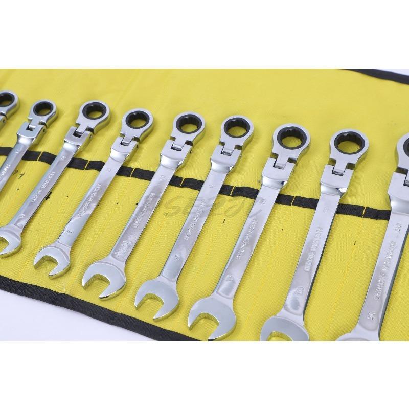 16pcs Shaking Ratchet Wrench for Ship Maintenance and Opening Dual-use Wrench Ratchet Wrench 6-22mm