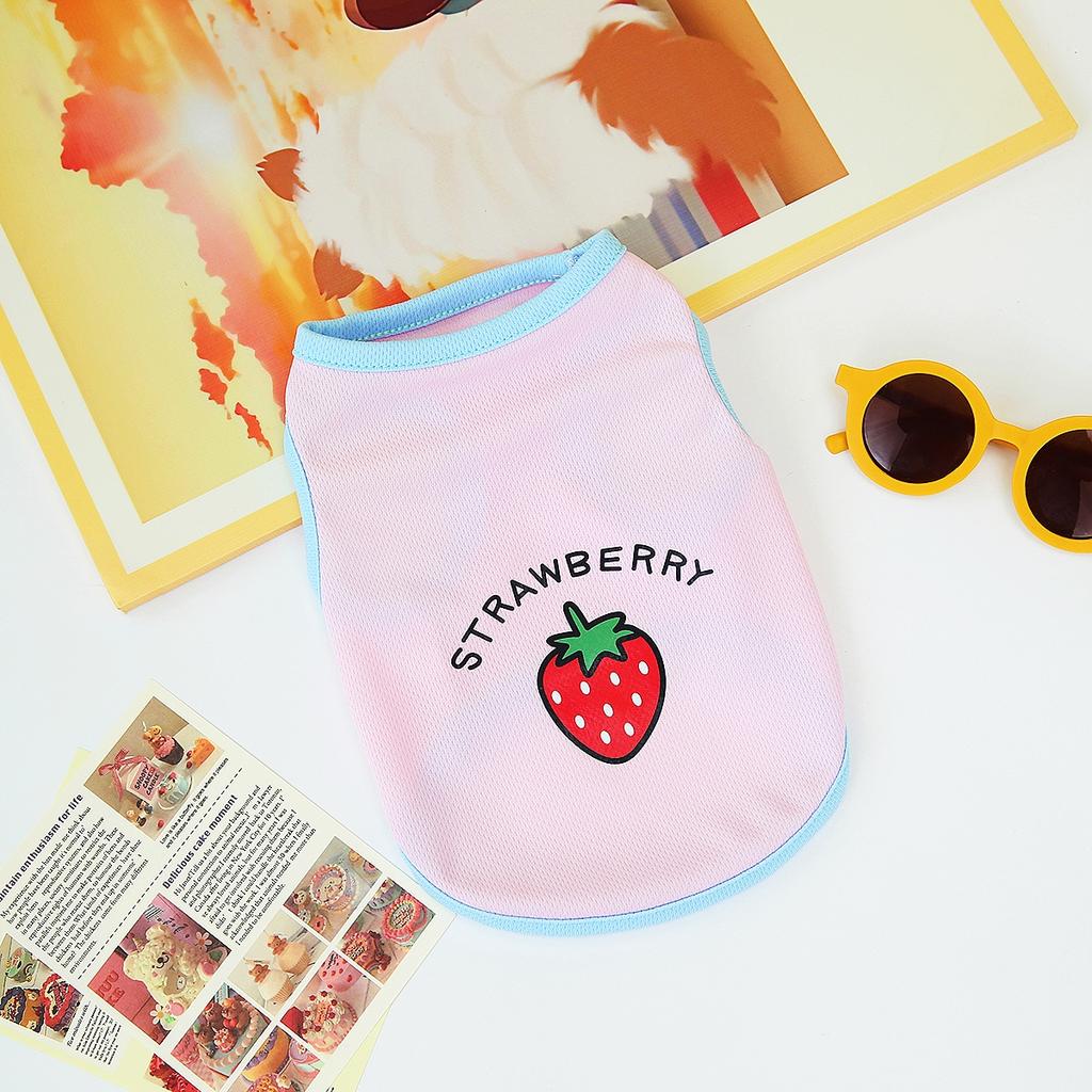 Sweet Fruit Puppy Dog  Sleeveless Clothes Summer Pet Vest for Small Dogs Yorkshire Schnauzer Beagle Cat Shirts Mascotas Clothing