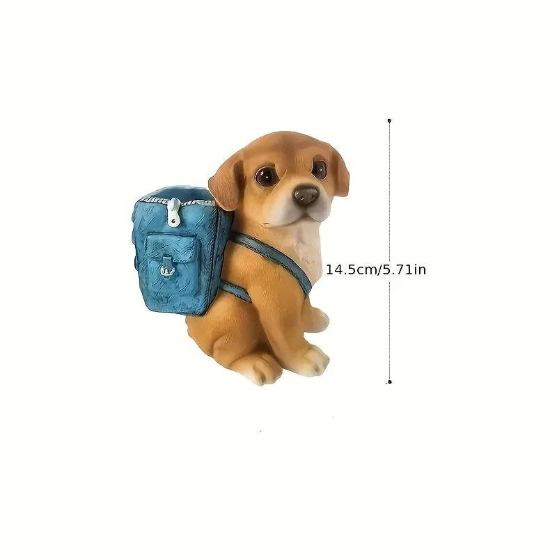 Resin Dog Sculpture Pen Holder with Safety Materials Clear Surface Texture Pencil Holder Suitable for Make Up Brushes Organizer