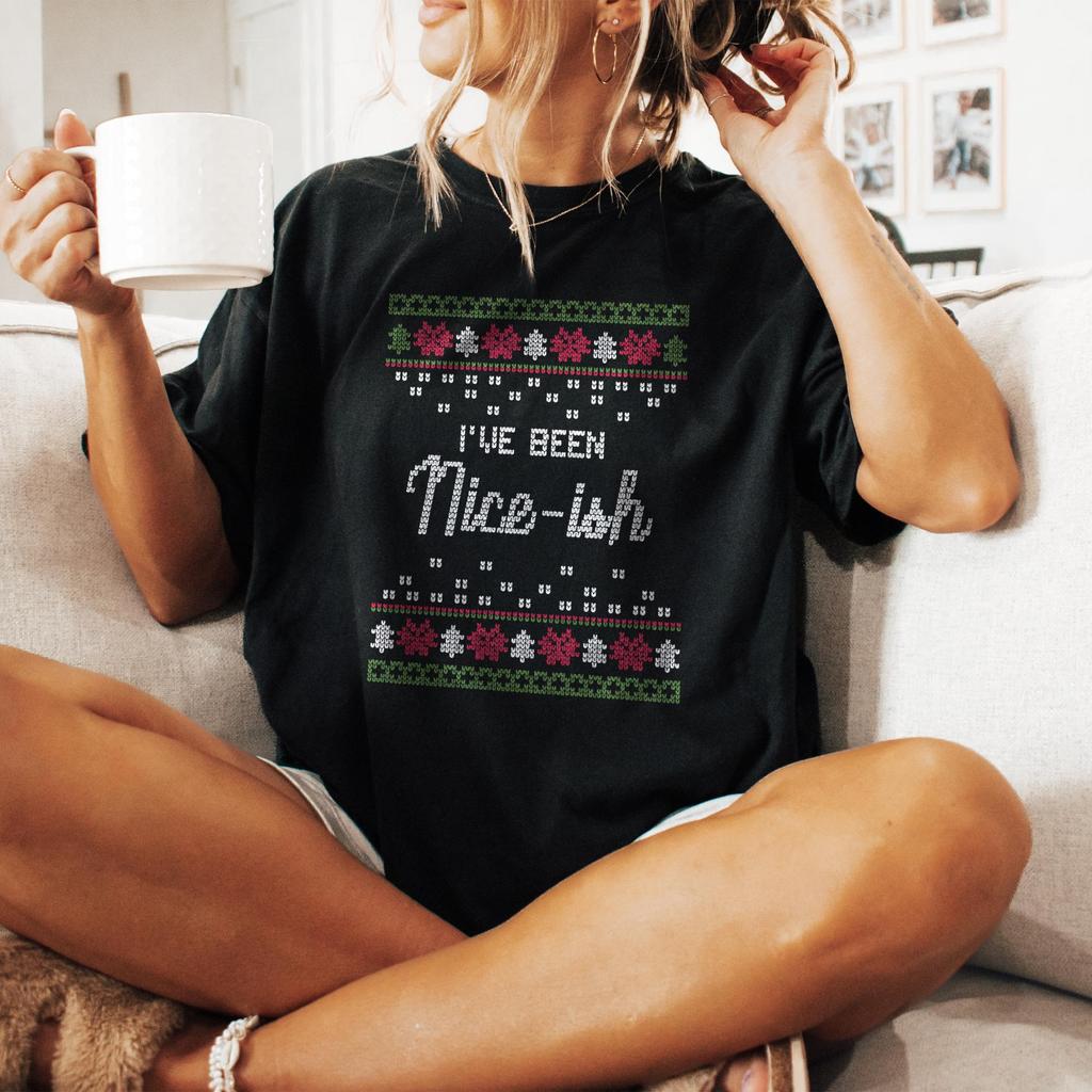 Funny Christmas Shirt Santa Shirt Niceish Santa Christmas Funny T Shirt Xmas Rude Christmas Tee Offensive Xmas Gifts