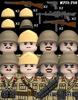 MOC WK2 Italienische Soldaten Figuren Bausteine Italien Armee Infanterie Offizier Waffen Pistole Umhang Helme Panzerkanone Steine Spielzeug