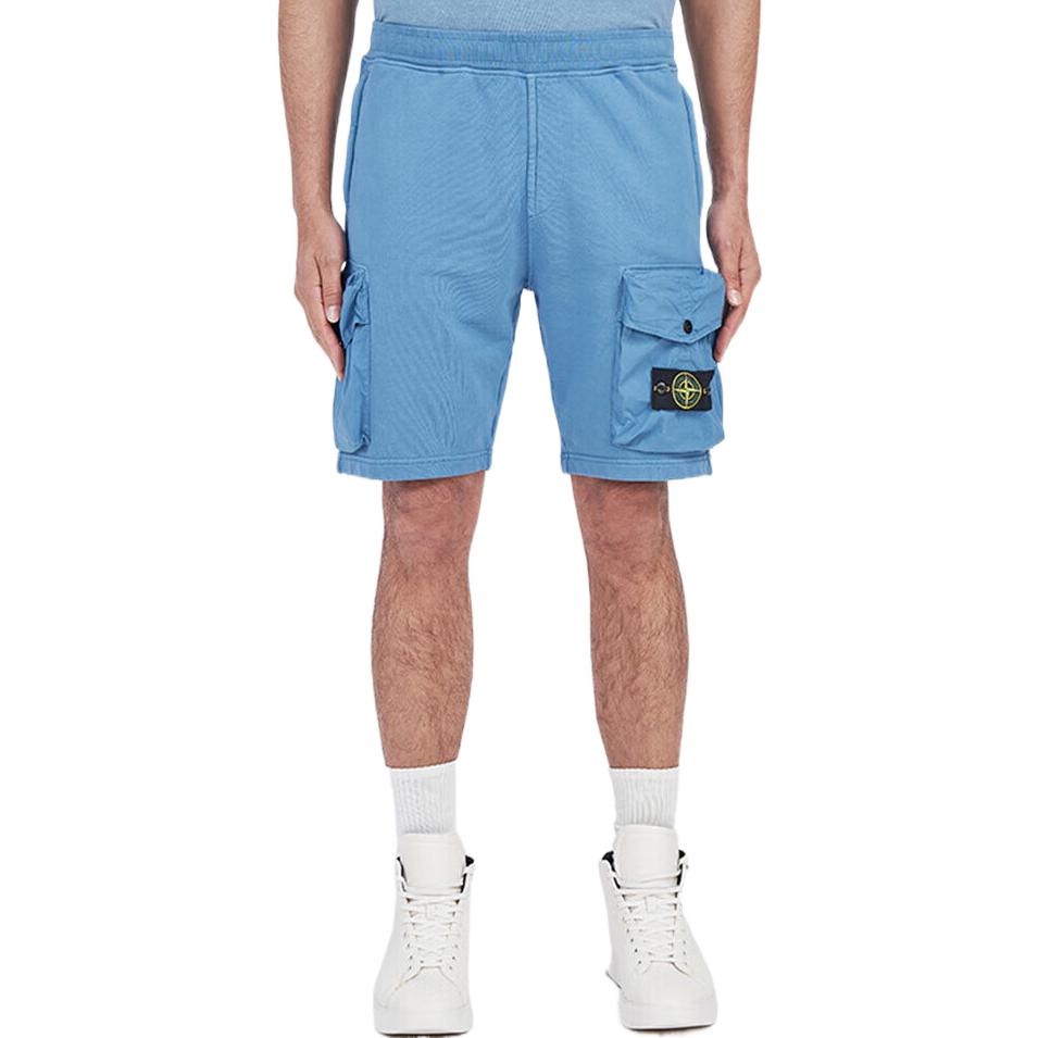 Stone Island Ss22 Solid Color Logo Pocket Sports Shorts Men shorts Blue 761565051-V0046