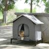 Casa de Gato para Exterior Aconchegante Isolada Abrigo Quente Abrigo para Gatos de Rua para o Inverno Suprimentos para Animais de Estimação Celeiro Jardim Pátio Proteção Cama para Animal de Estimação