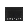 4G G Cut Logo Pattern Print Leather Card Holder Unisex Card Holder Black BB60K9B1J5-001