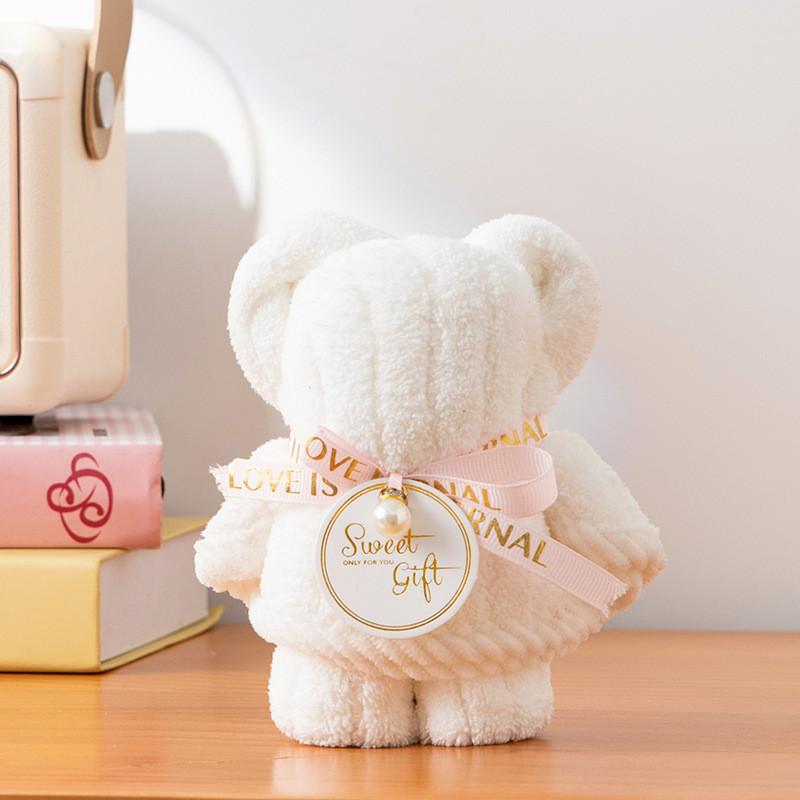 Baby Bear Hand Towel With Soft Coral Fleece For Wedding Favor And Party Decor