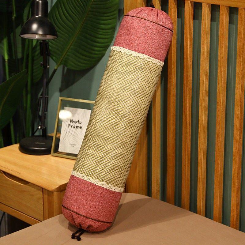 Breathable Linen Cylindrical Cooling Pillow for Girls' Bedroom