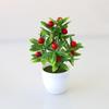 Artificial Potted Desktop Ornament: Green Plants & Money Fruit Bouquet