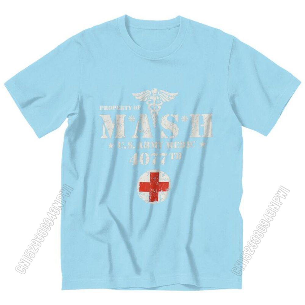 

бавовна Вінтажне Маш Телешоу Чоловіча Футболка 100% Бавовняна Футболка Футболки Літня Футболка Подарунок Жіночий Унісекс Одяг Новий Дизайн XXXL небо синє кольору