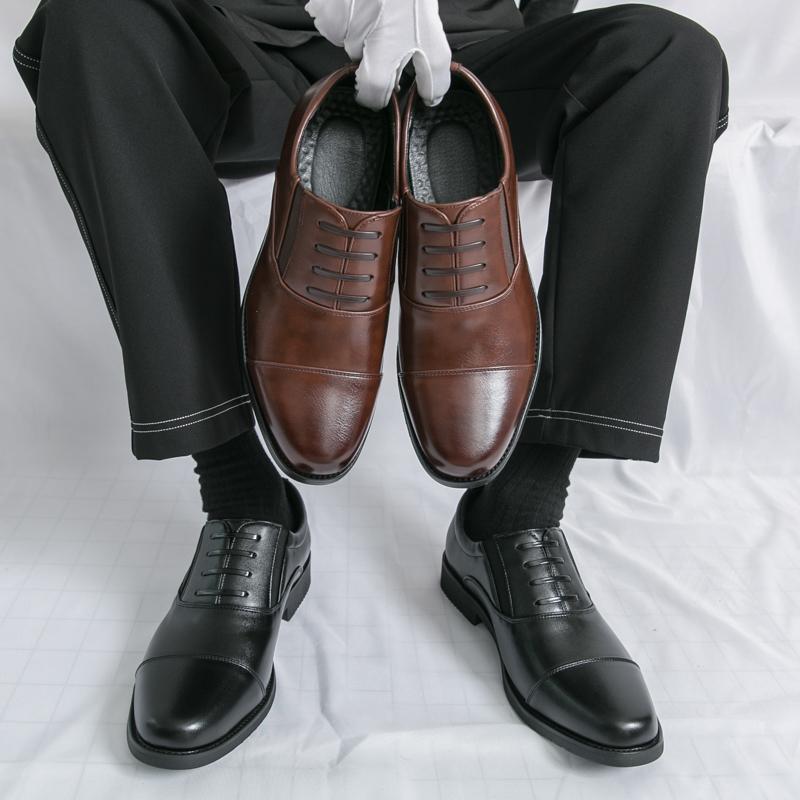 Men Shoes Business Formal Leather Shoes Lace-up Comfortable and Breathable Office Shoes Wedding Banquet Shoes Men Sizes 38-46