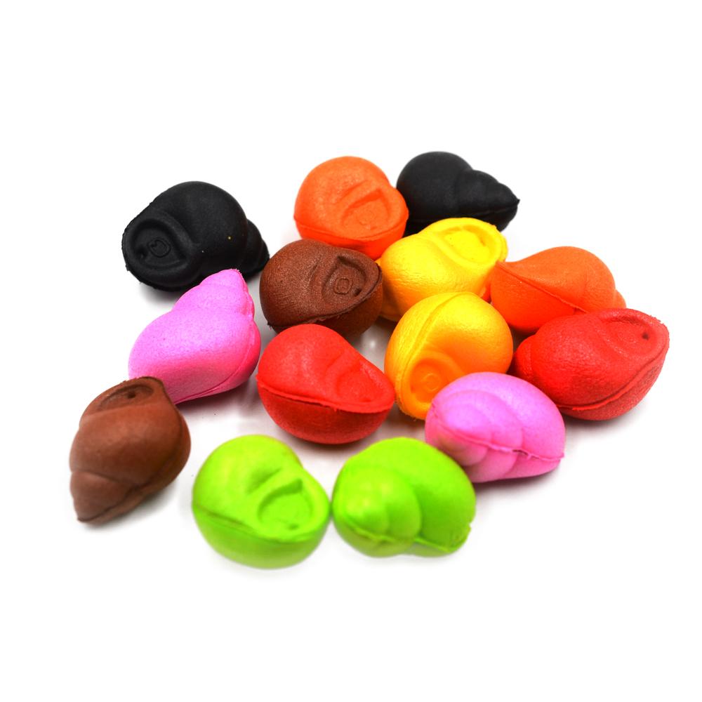 MNFT 12Pcs Carp Fishing Bait Snail Bait Fake Artificial River Snails Floating Hair Rig Pop Up Snail Winter Carp Bait FishingLure