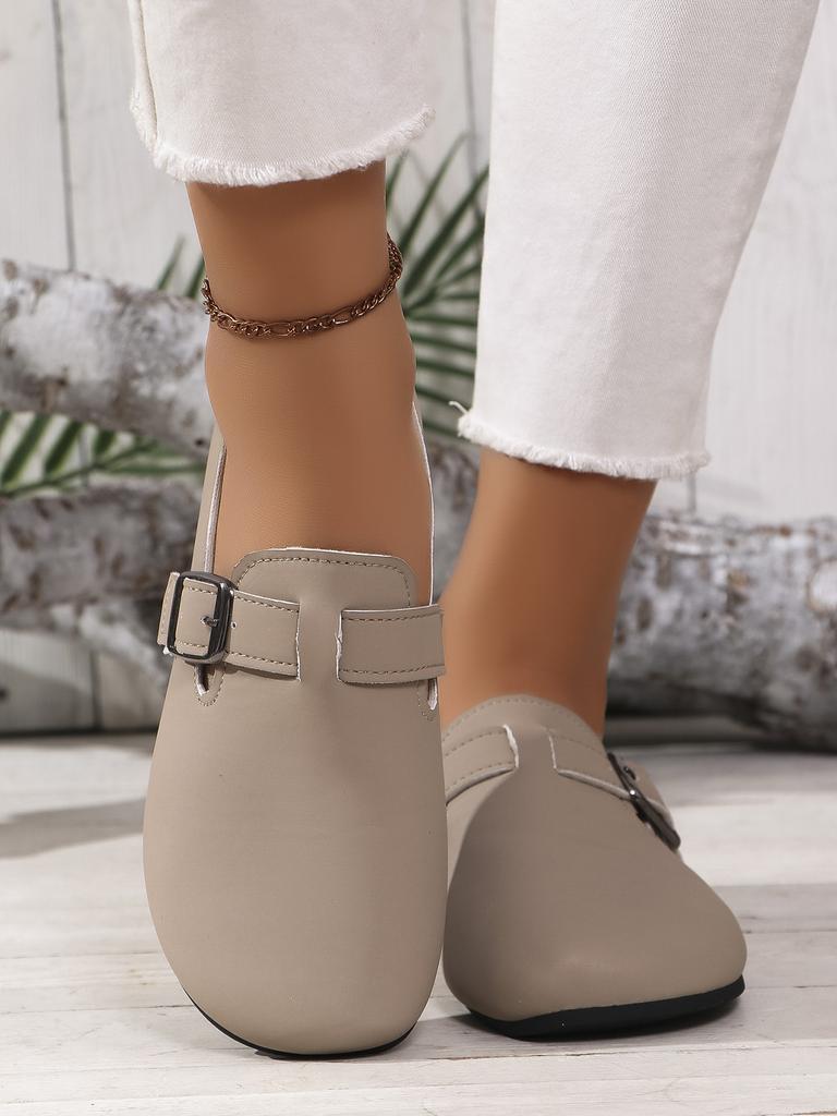 Fashion Spring/autumn Women's Flats Round Toe Flat Shoes for Women Outdoor Fashion Loafers Buckle Strap Slip On Anti-slip Ladies Shoes