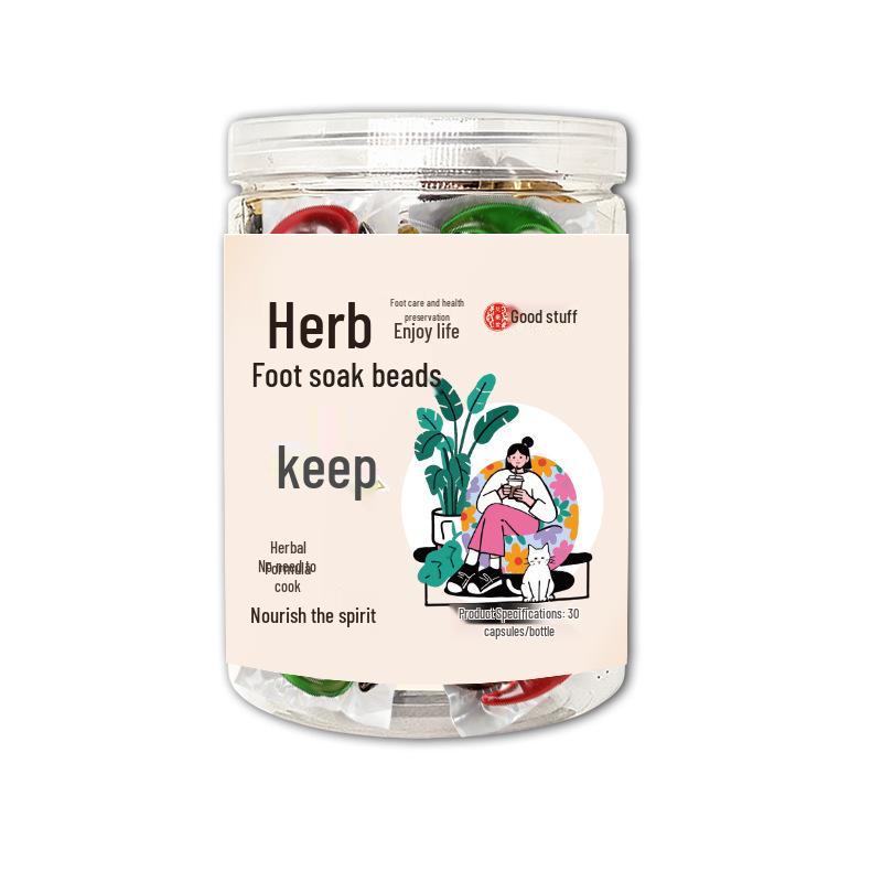 Dual-Color Herbal Foot Soak Beads - No-Boil Mugwort Concentrated Foot Bath Liquid for Home Use