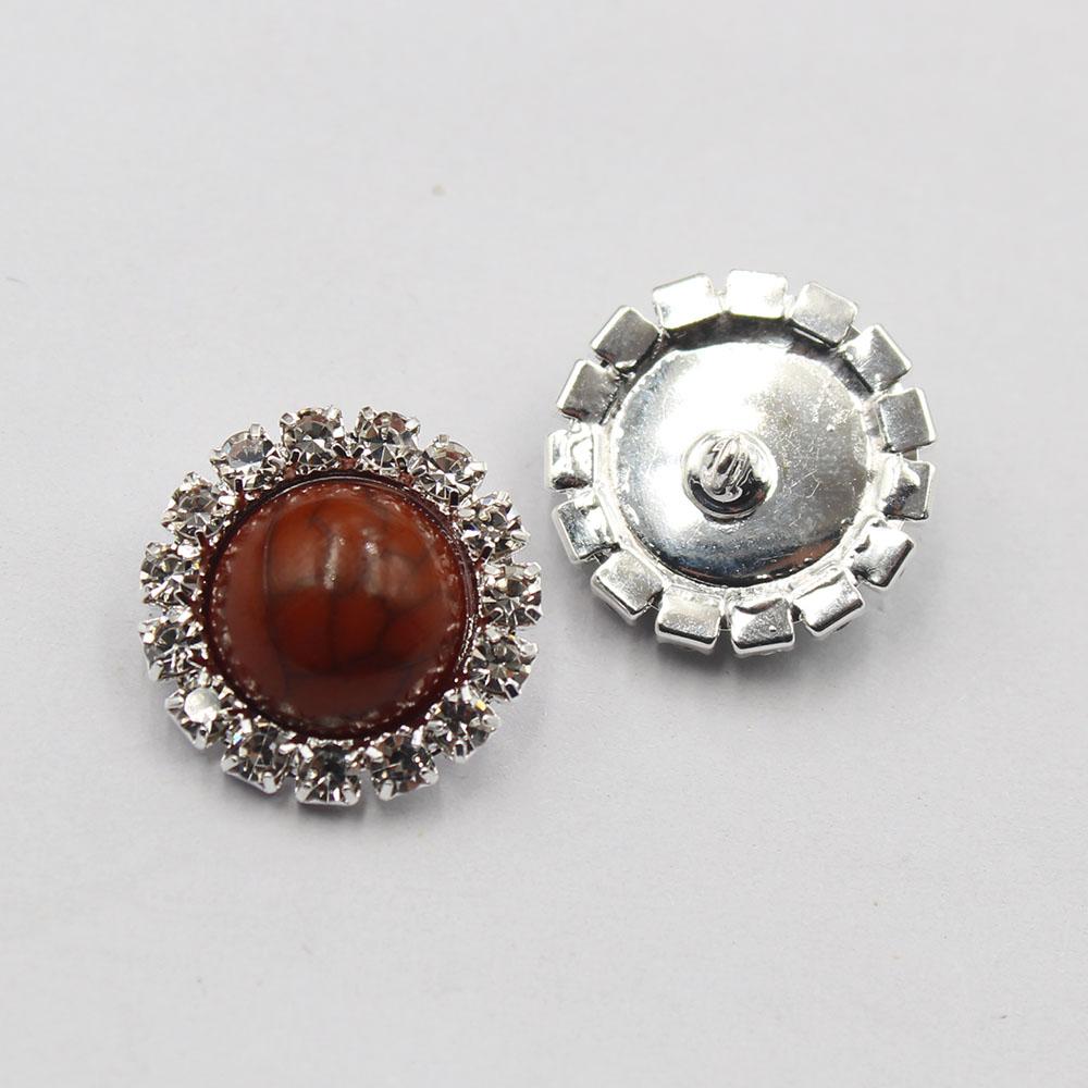 Hot selling 10 pieces of 18MM round turquoise crystal buckle foot button DIY hand sewn clothing invitation letter decoration acc