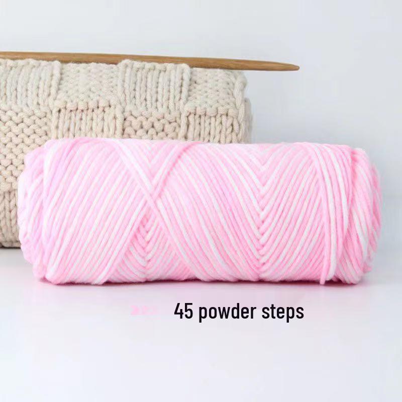 8-Strand Cotton Wool Yarn for Scarf DIY - Thick, Soft Thread with Silk Elements