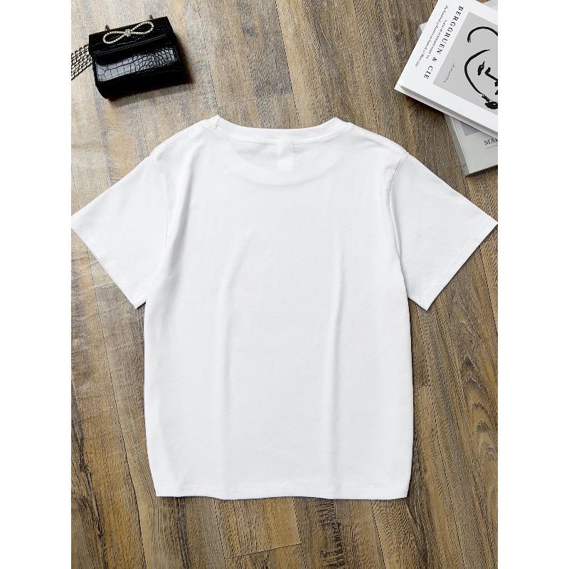 European sizes Women's & little Anime Print T-Shirt - Korean Style Cute Anime Costume Short Sleeve Round Neck Summer Casual Top for Outfits