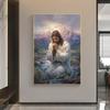 Jesus Praying Wall Painting Religious Image, Minimalist Nordic Style Prayer Painting  Printed On Canvas Home Decor Wall Art Pictures For Living Room