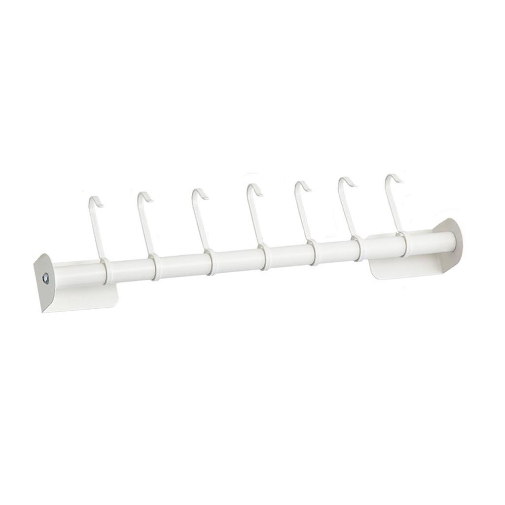 Kitchen Rail with Sliding Hooks Utensil Hanging Rod Wall Mounted Punch Free Rail Utensil Rack for