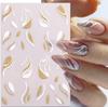 Nail Sticker Sparkling Pink Line Feather Nail Enhancement Back Glue Nail Jewelry Nail