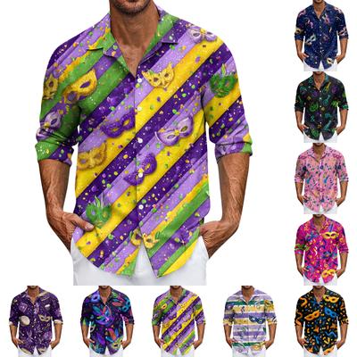 Camisa Casual de Manga Comprida com Botões para Homem
