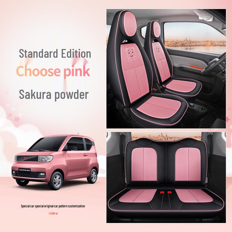 All-Season Leather Seat Cover for Wuling Hongguang MINI, Customized Fit with Original Car Texture