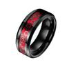 Gear Patch Stainless Steel Ring Men Women Fashionable Ring Jewelry for Dating Dancing Party Black and Red