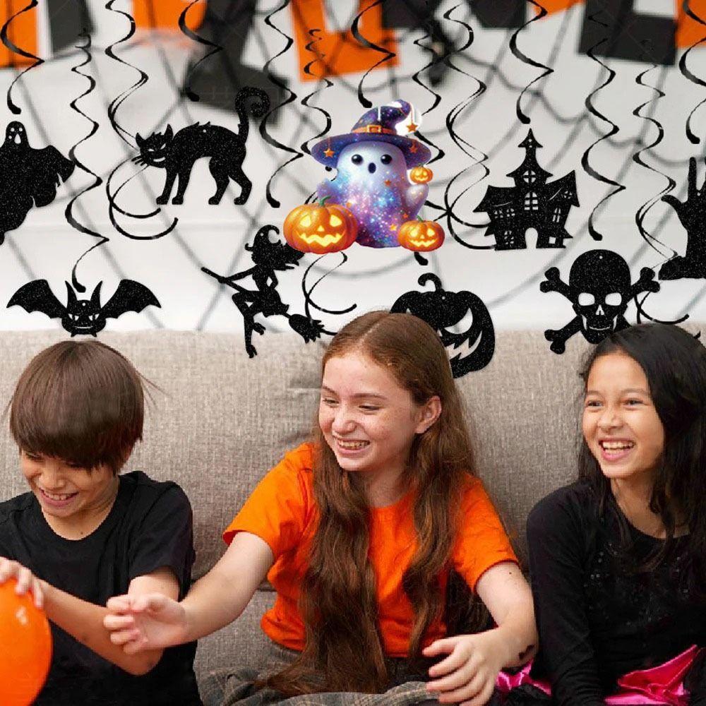 12pcs Cartoon Ghost Hanging Ornaments Funny Halloween Background Ornaments  Kids Toy Gifts