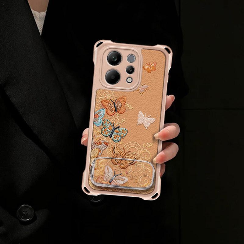 Embroidery butterfly suitable for vivoS50 mobile phone case S30 bracket lanyard S20 anti-drop S19 light luxury S18/17 soft case