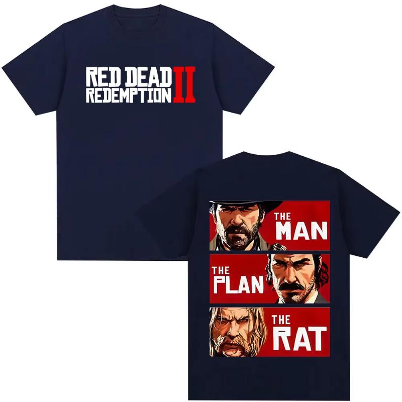 90. léta Vintage Red Dead Redemption 2 Merch Tričko Pánské Dámské Móda Vintage Tričko Ležérní Oversized Krátký Rukáv Trička Streetwear