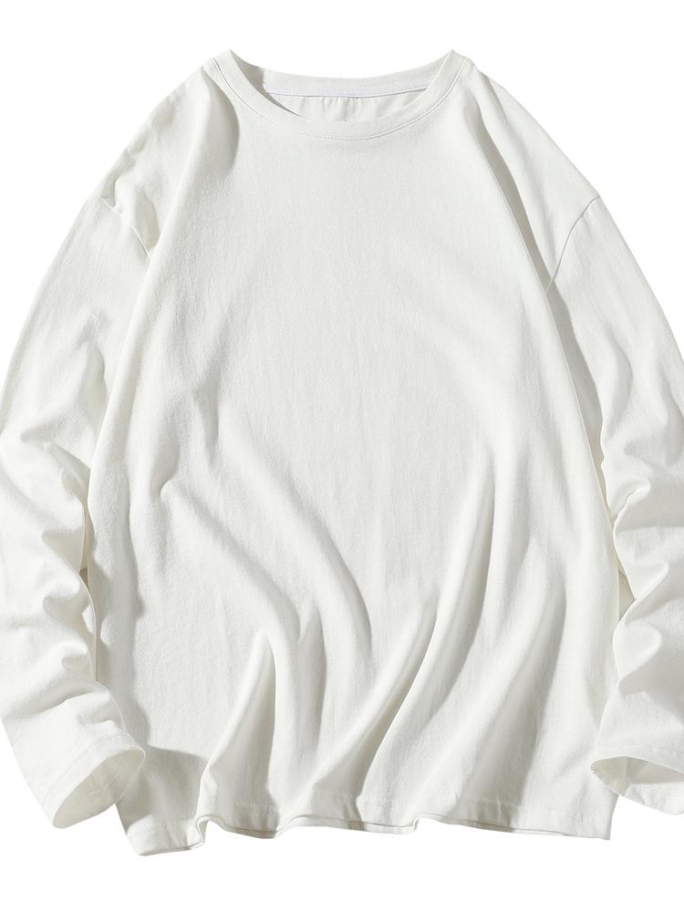 Spring and Autumn Basecoat Men Long Sleeve T-shirt Men Sweater Men Long Sleeve T-shirt Fashion Autumn Clothing White Men Top