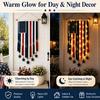Wall Hanging Flag Decorative American Flag Banner with LED Lights Vintage Style Polyester Wall Decoration for Indoor Outdoor Party