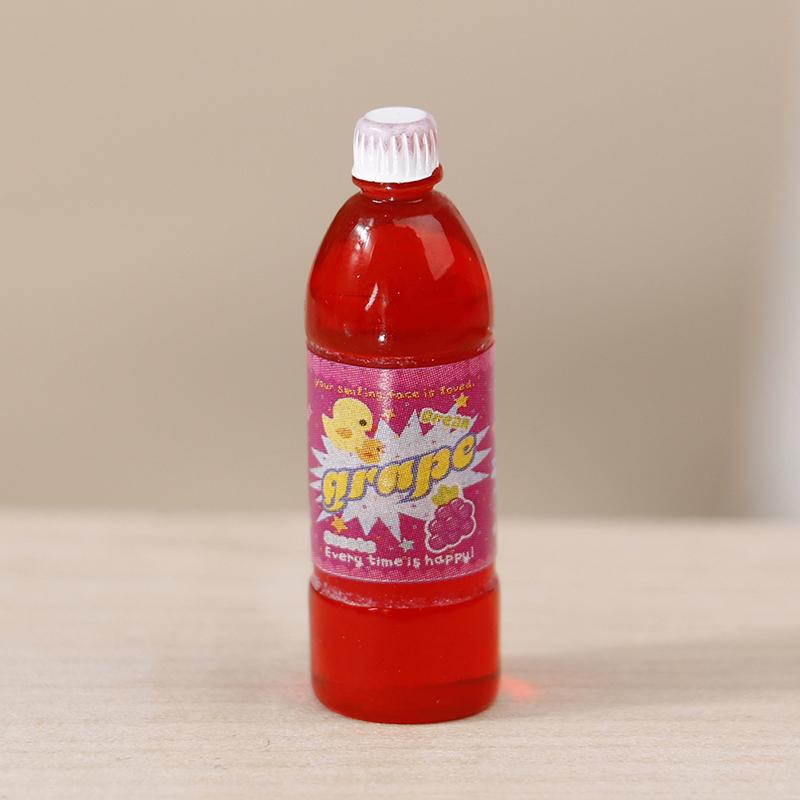5Pcs Dollhouse Miniature Food Play Cartoon Soda Fruit Juice Drink Model Prop Set