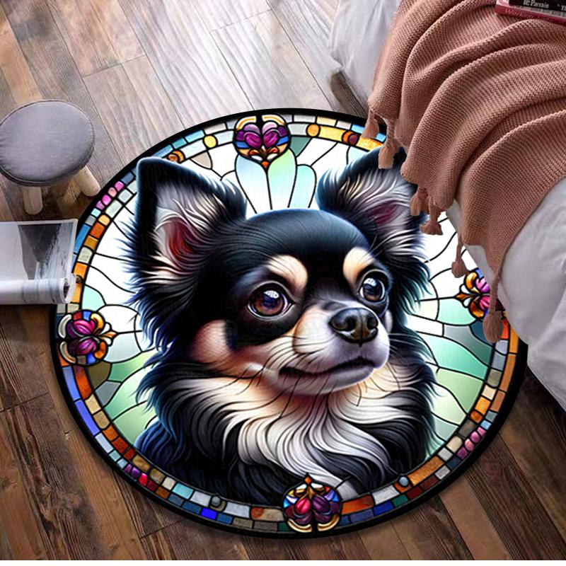 Animal Circular Rug - Office Decorative Carpet For Living Room Bedroom Door Mat Floor Rug Computer Chair Area Rug