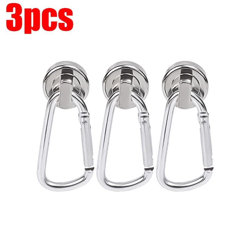 1/5PCS Carabiner Magnetic Hooks Strong Neodymium Magnet with Swivel Carabiner Heavy Duty Kitchen Bathroom Hanging Magnetic Hook
