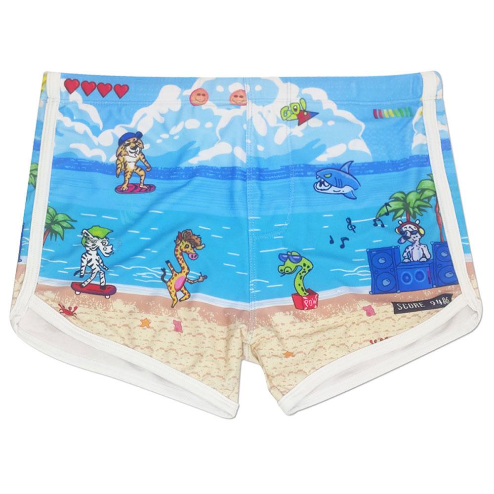 Men Swim Briefs Trunks  Zebra-stripe  Tight Fit Sexy Swimwear Beach Wear Tanning Surfing GYM