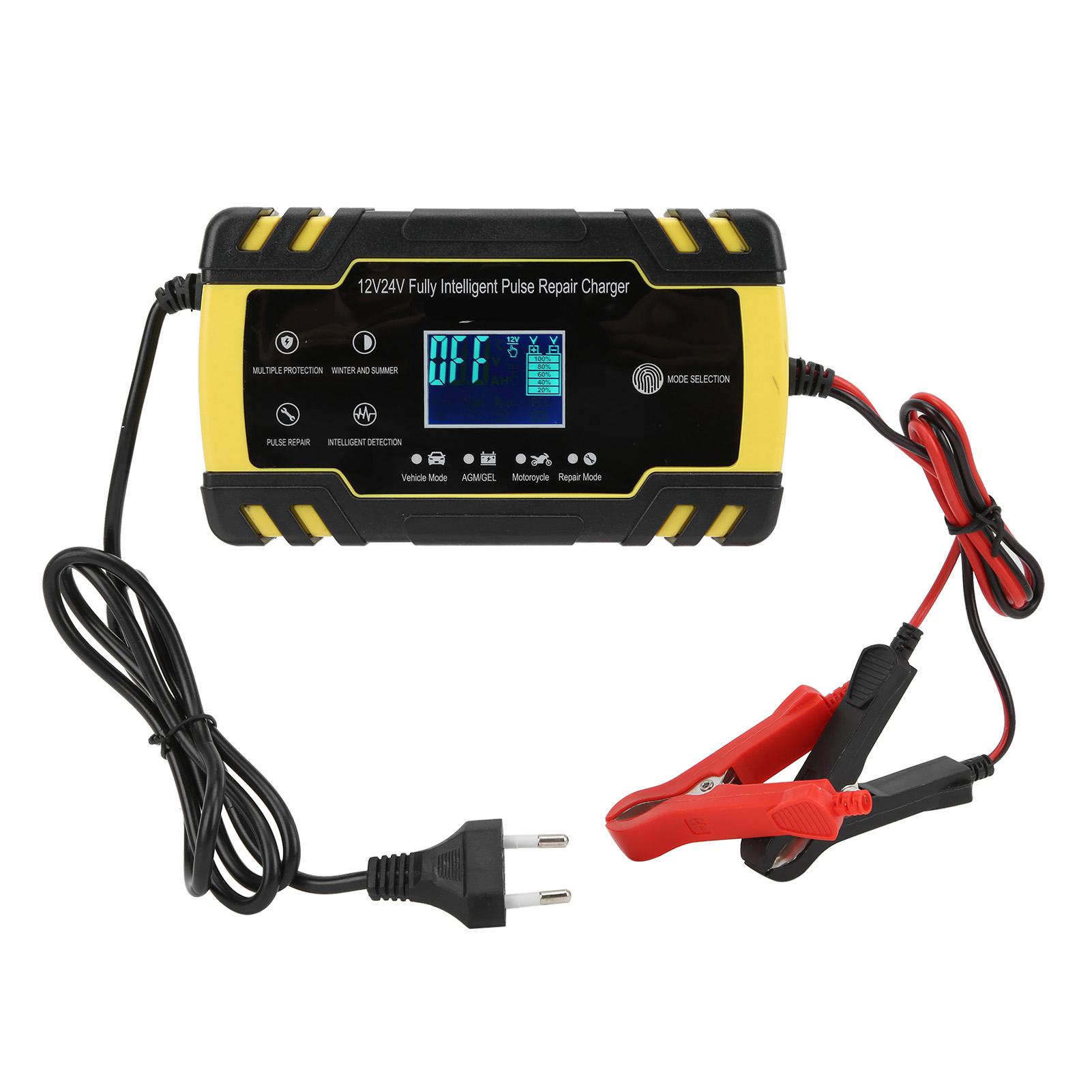 12V 24V Smart Battery Charger Automatic Charging Pulse Repair for Car Motorcycle