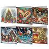 6PCS DIY Xmas Designs Rhinestone Diamond Art Mosaic Postcards Diamond Art Handmade Cards Thank You Cards and Holiday Blessings