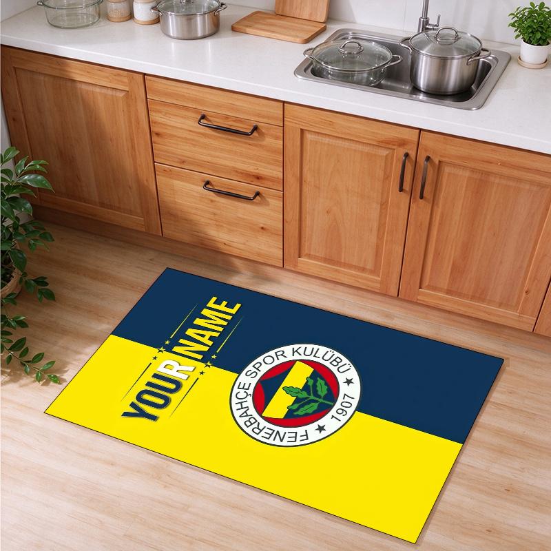 Fenerbahge Customizable name kitchen floor mat easy to clean and wipe down Suitable for kitchens living rooms and entryways—a perfec