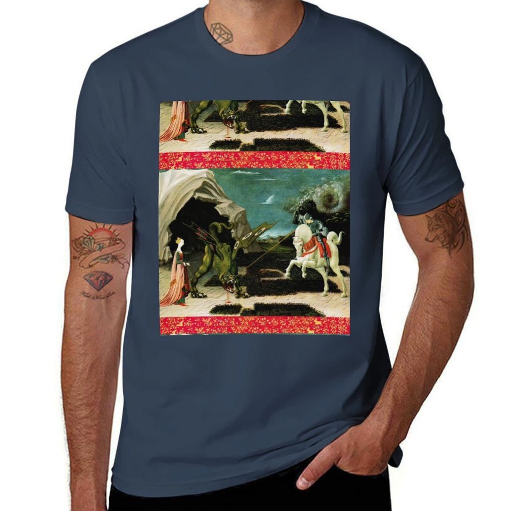 Heiliger Georg Drache Und Prinzessin Von Paolo Uccello T-Shirt Große Größe Lässiges T-Shirt