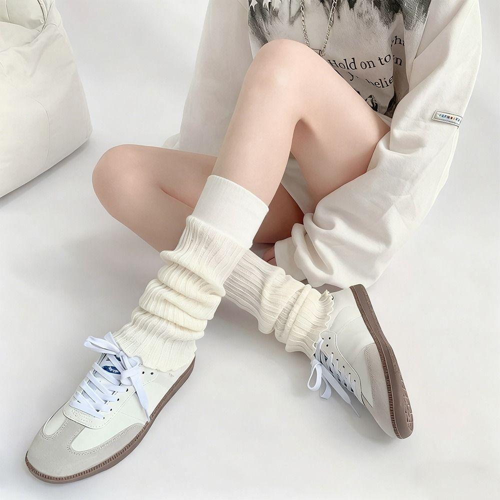Thickened Lolita Leg Warmers Stretchy Boots Cover Sweet Y2k Stocking  for Women & Girls