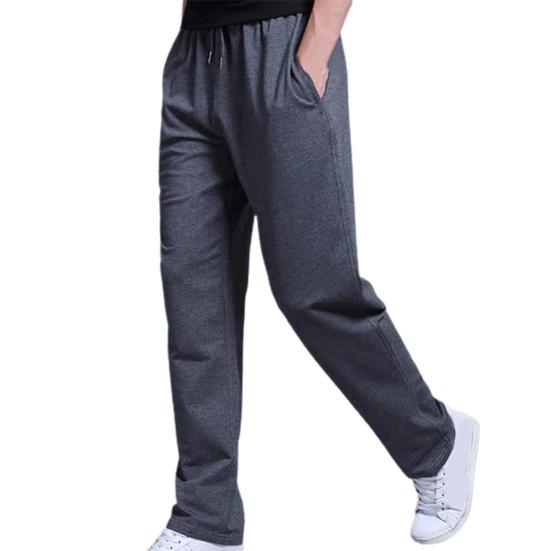 Fashion Men's Pants Solid Loose Drawstring  Color Sports Trousers Straight Casual